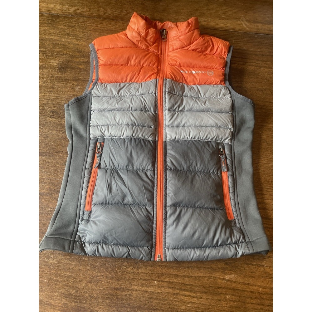 Free Country Youth Boys Large Puffer Vest Gray Orange Extreme Performance Series